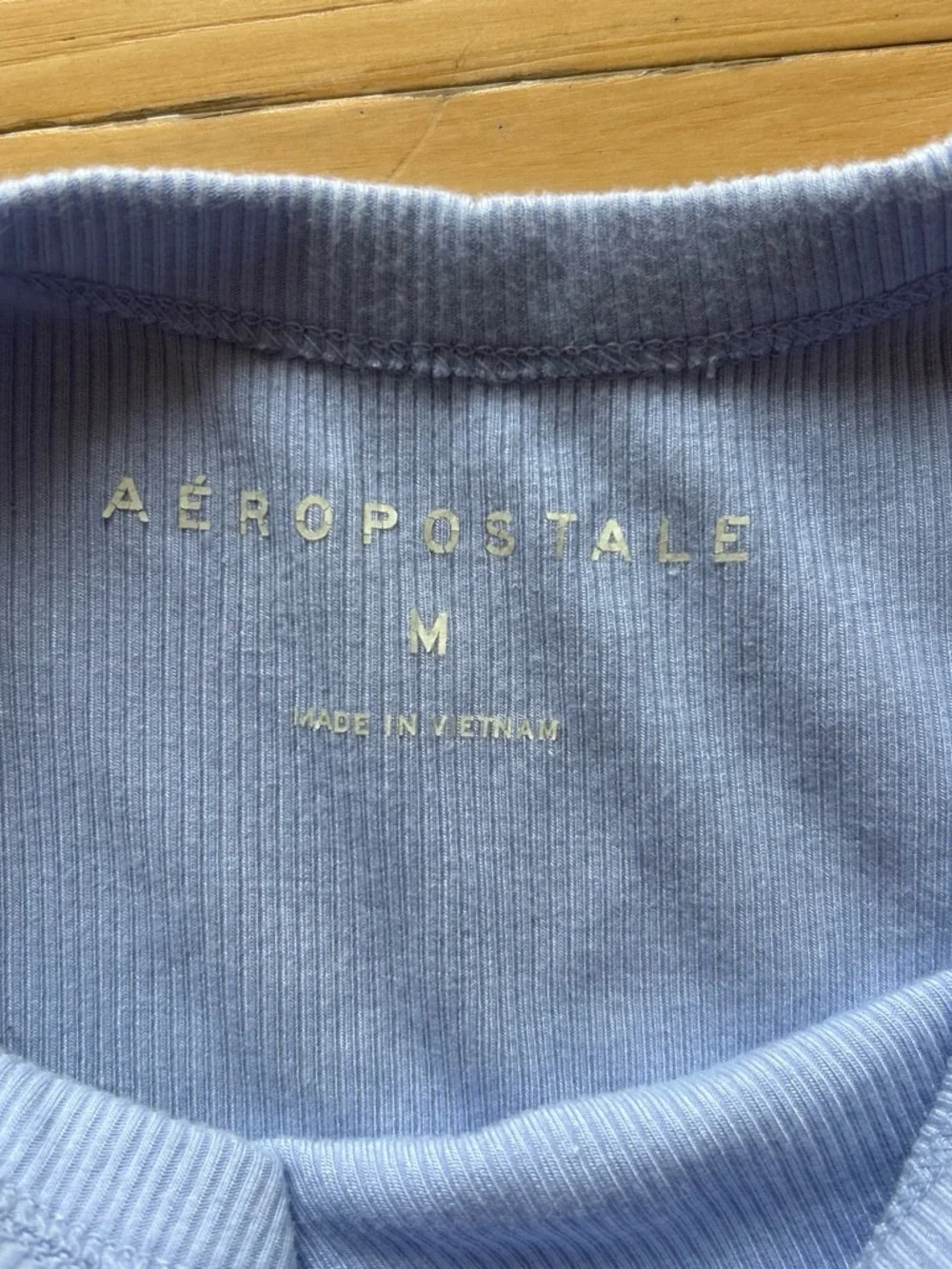 Aeropostale Light Blue Ribbed Tank Top